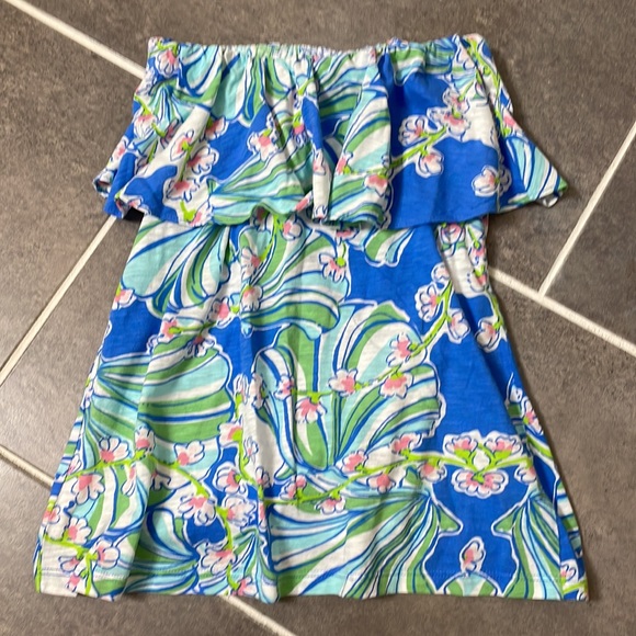 Lilly Pulitzer Wiley Ruffle strapless Top size Small - Picture 3 of 9